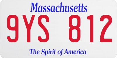 MA license plate 9YS812