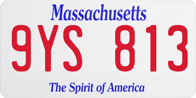 MA license plate 9YS813