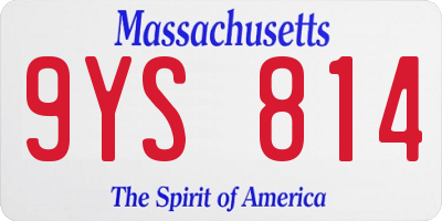 MA license plate 9YS814