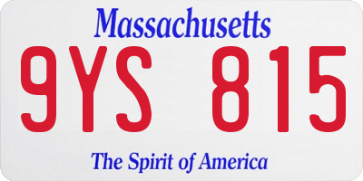 MA license plate 9YS815