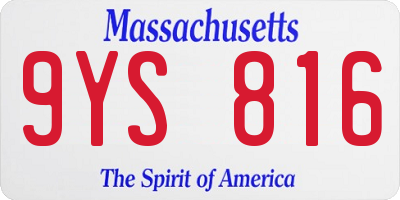 MA license plate 9YS816