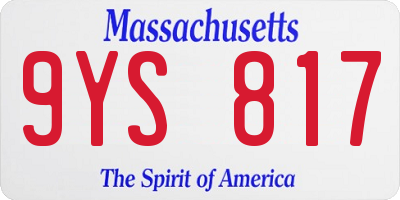 MA license plate 9YS817
