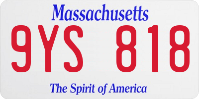 MA license plate 9YS818