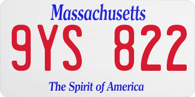 MA license plate 9YS822