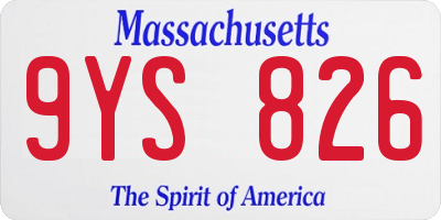 MA license plate 9YS826