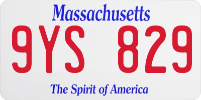 MA license plate 9YS829