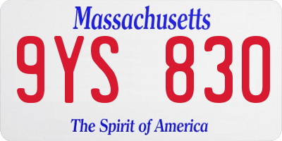 MA license plate 9YS830