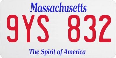 MA license plate 9YS832