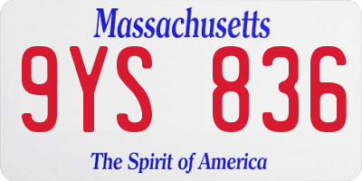 MA license plate 9YS836