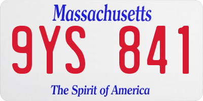MA license plate 9YS841