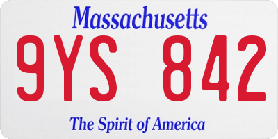 MA license plate 9YS842