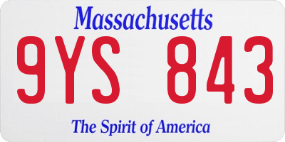 MA license plate 9YS843