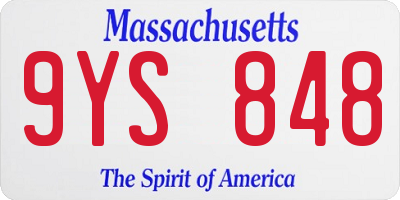 MA license plate 9YS848