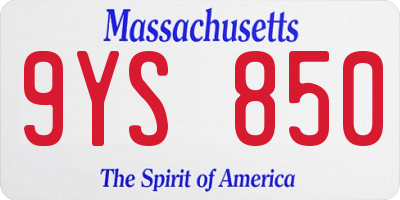 MA license plate 9YS850