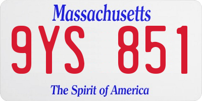 MA license plate 9YS851