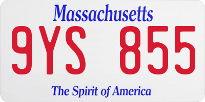 MA license plate 9YS855