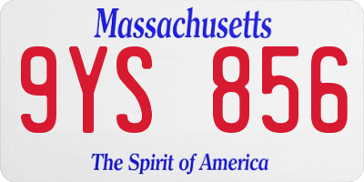 MA license plate 9YS856