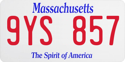 MA license plate 9YS857