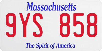 MA license plate 9YS858
