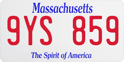 MA license plate 9YS859