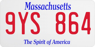 MA license plate 9YS864