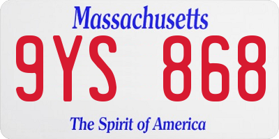 MA license plate 9YS868