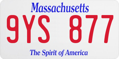 MA license plate 9YS877