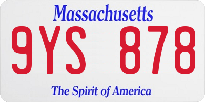 MA license plate 9YS878