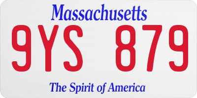 MA license plate 9YS879