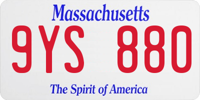 MA license plate 9YS880