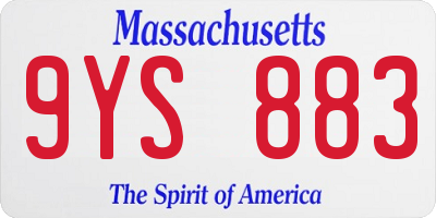 MA license plate 9YS883