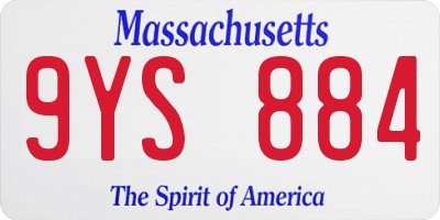 MA license plate 9YS884
