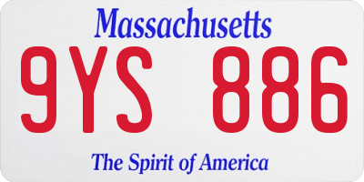 MA license plate 9YS886