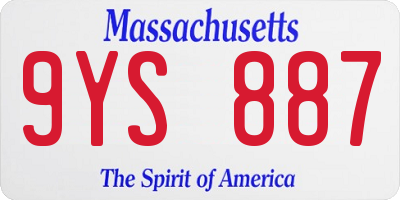 MA license plate 9YS887
