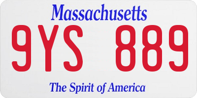 MA license plate 9YS889