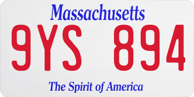 MA license plate 9YS894