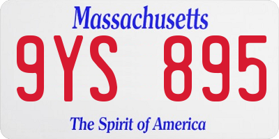 MA license plate 9YS895
