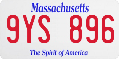 MA license plate 9YS896
