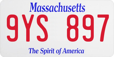 MA license plate 9YS897