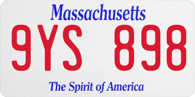 MA license plate 9YS898