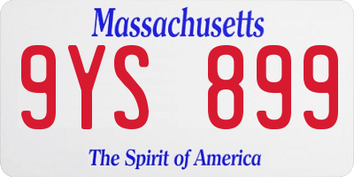 MA license plate 9YS899