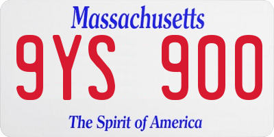 MA license plate 9YS900