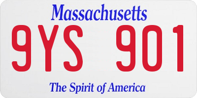 MA license plate 9YS901
