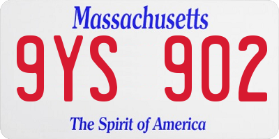 MA license plate 9YS902