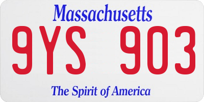 MA license plate 9YS903