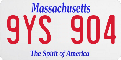 MA license plate 9YS904