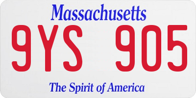 MA license plate 9YS905