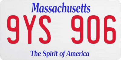MA license plate 9YS906