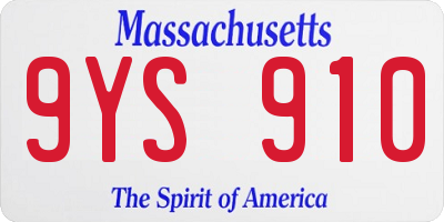 MA license plate 9YS910