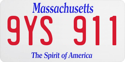 MA license plate 9YS911